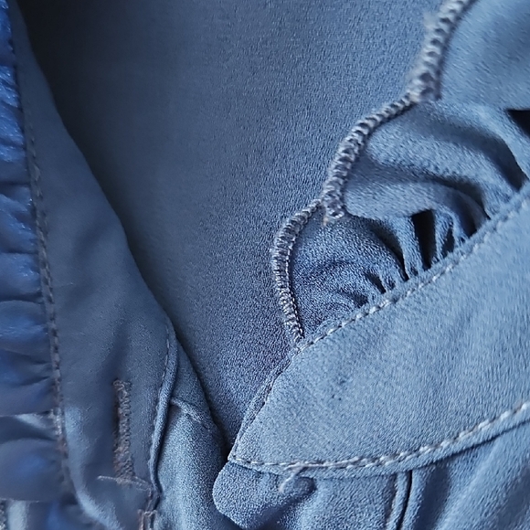 J. Crew Vibrant Blue Ruffle Blouse - Picture 3 of 6